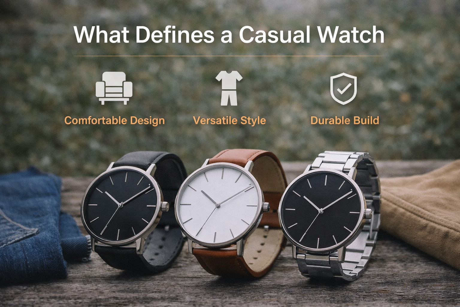 what defines a casual watch showing comfort versatility and durability features for everyday watches
