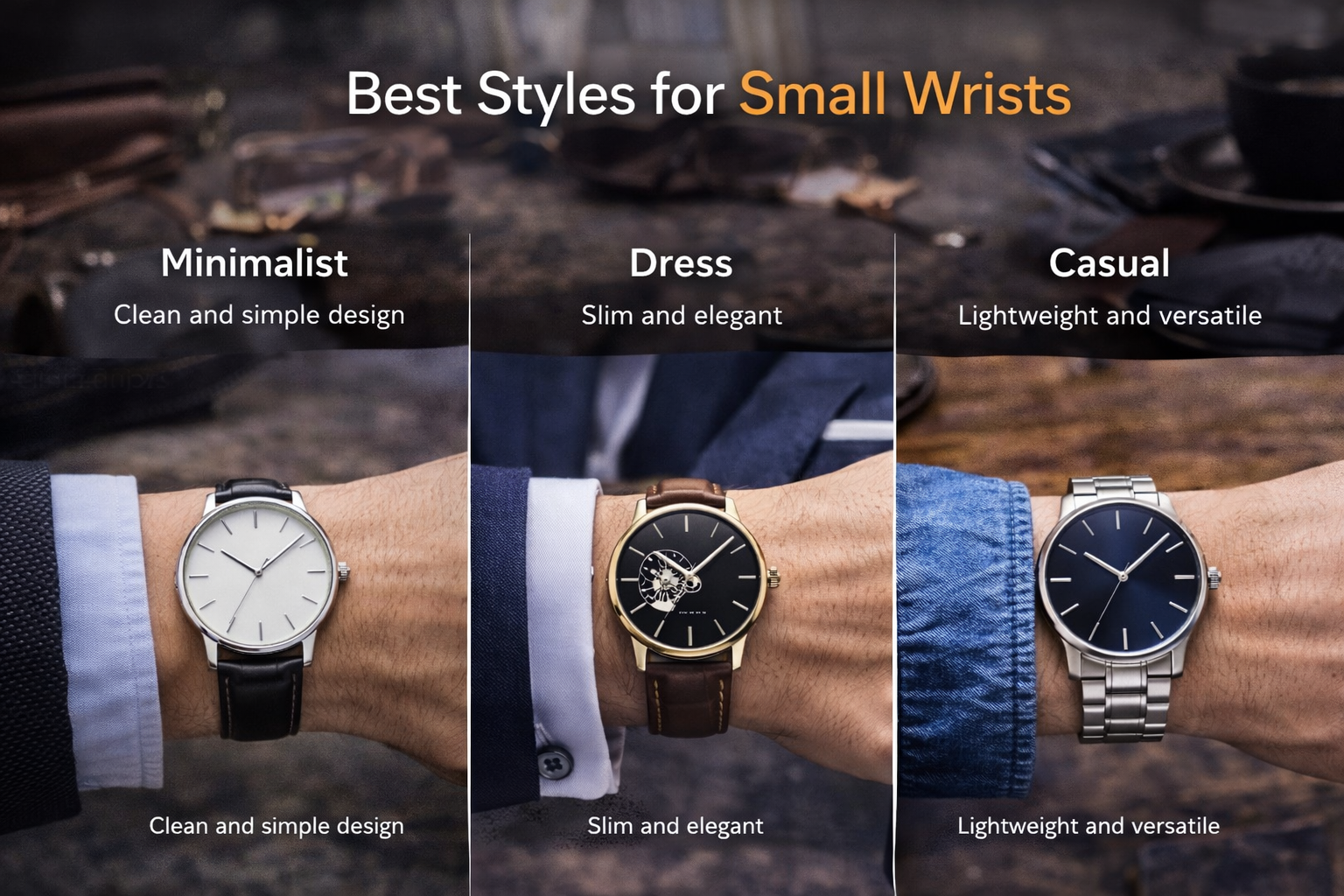 watch styles for small wrists including minimalist dress and casual watches for better fit and proportion