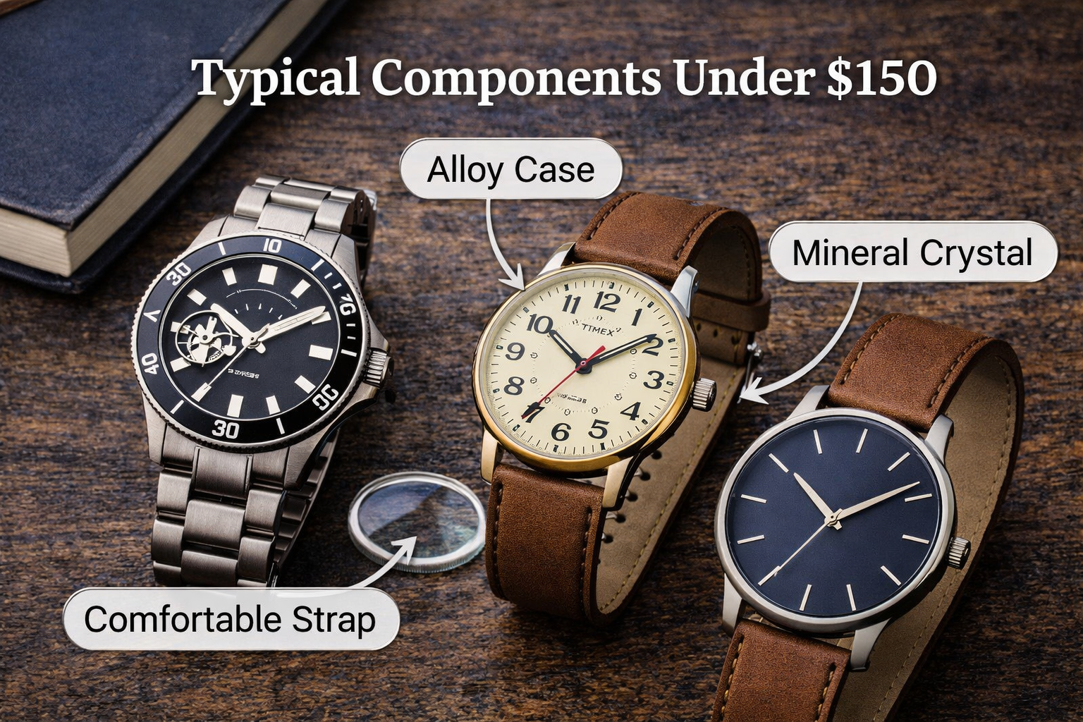 what to expect in watches under 150 showing alloy case mineral crystal and comfortable strap for budget watches