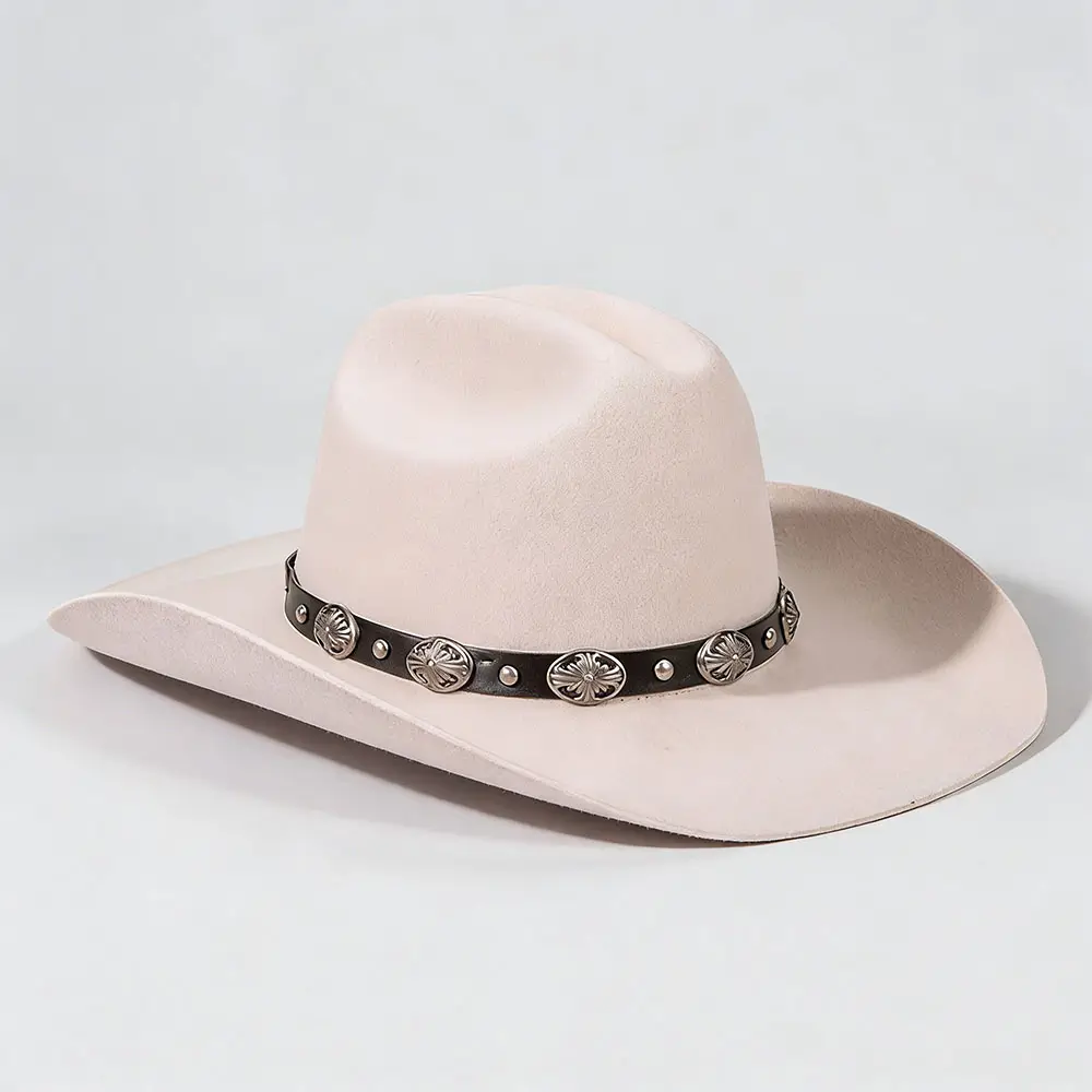 Light Beige Wool Felt Cowboy Hat--KissLila