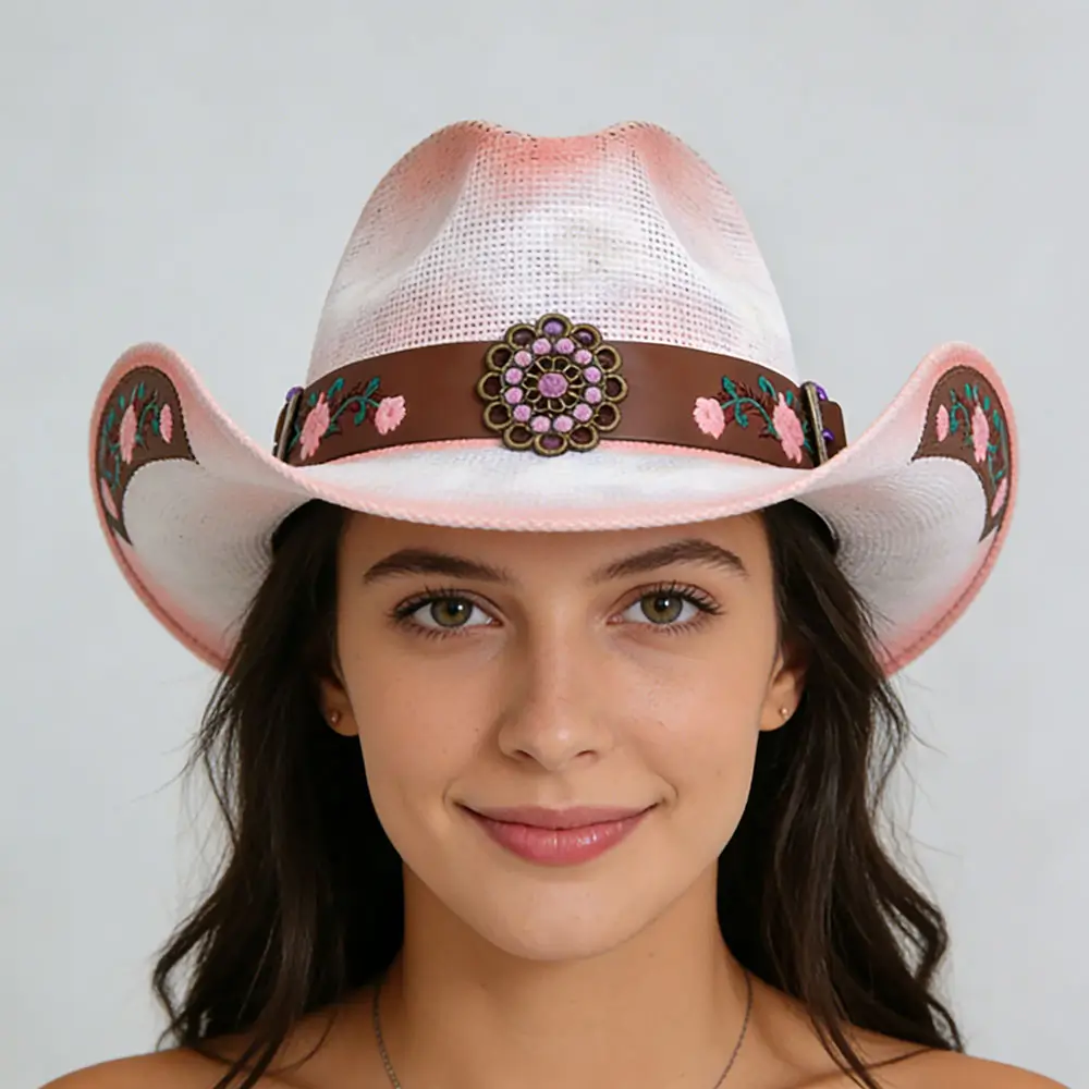 Summer Western Paper Straw Cowboy Hat--KissLila