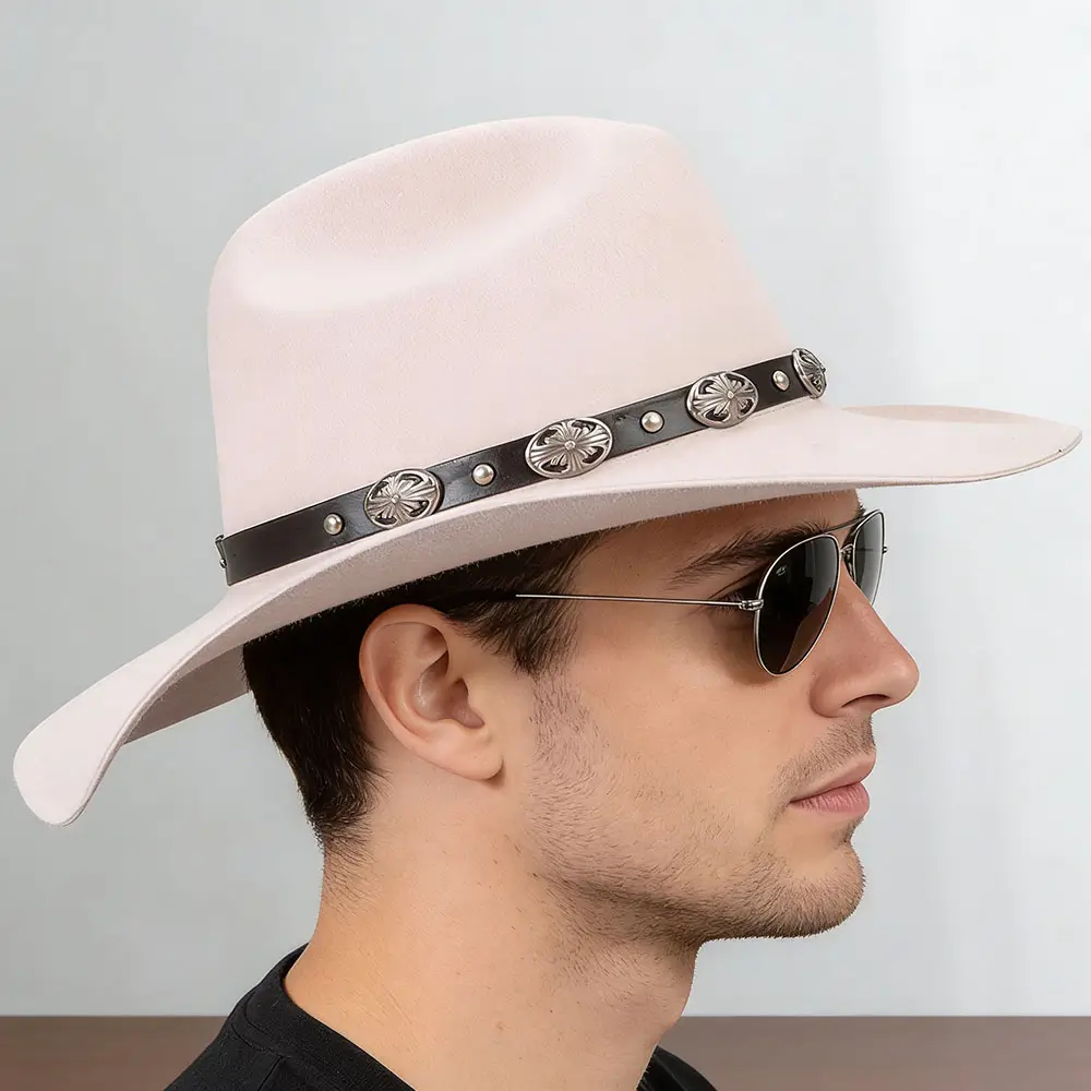 Light Beige Wool Felt Cowboy Hat--KissLila