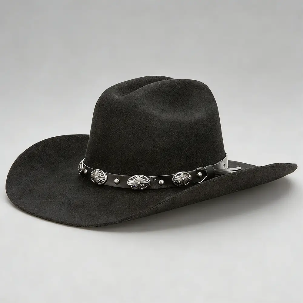 Wool Felt Cowboy Hat - Black