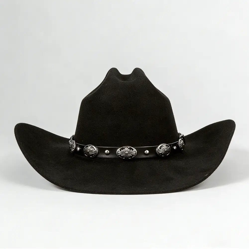 Wool Felt Cowboy Hat - Black