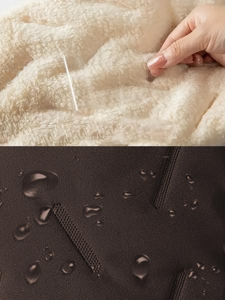 Men's Fleece Lined Casual Pants, Drawstring Waist, Zipper Pockets, Windproof Thick Fabric, Fall & Winter Outdoor Wear Men's Fleece Lined Casual Pants, Drawstring Waist, Zipper Pockets, Windproof Thick Fabric, Fall & Winter Outdoor Wear