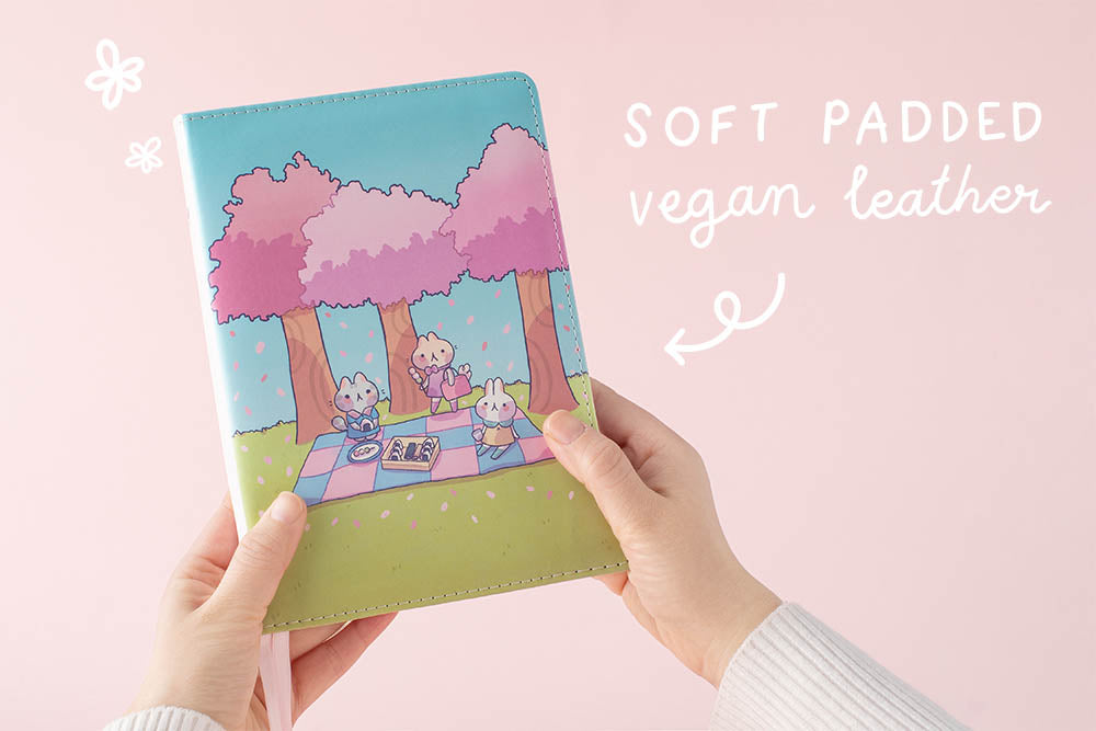 soft padded vegan leather cover spring edition bullet journal