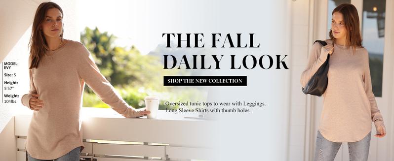 WIHOLL Womens Tunic Tops to Wear with Leggings Long Sleeve Thumb Hole Shirts Crew Neck Curved Hem