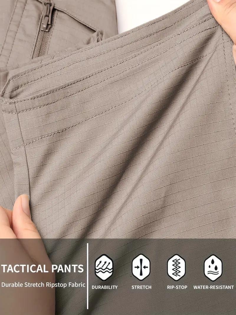 HOMUG Men's Solid Color Tactical Work Pants, with Multiple Pockets and Zipper Closures, Durable Outdoor Training Pants, Available in Multiple Colors, 230 Grams Per Square Meter Men's Set.