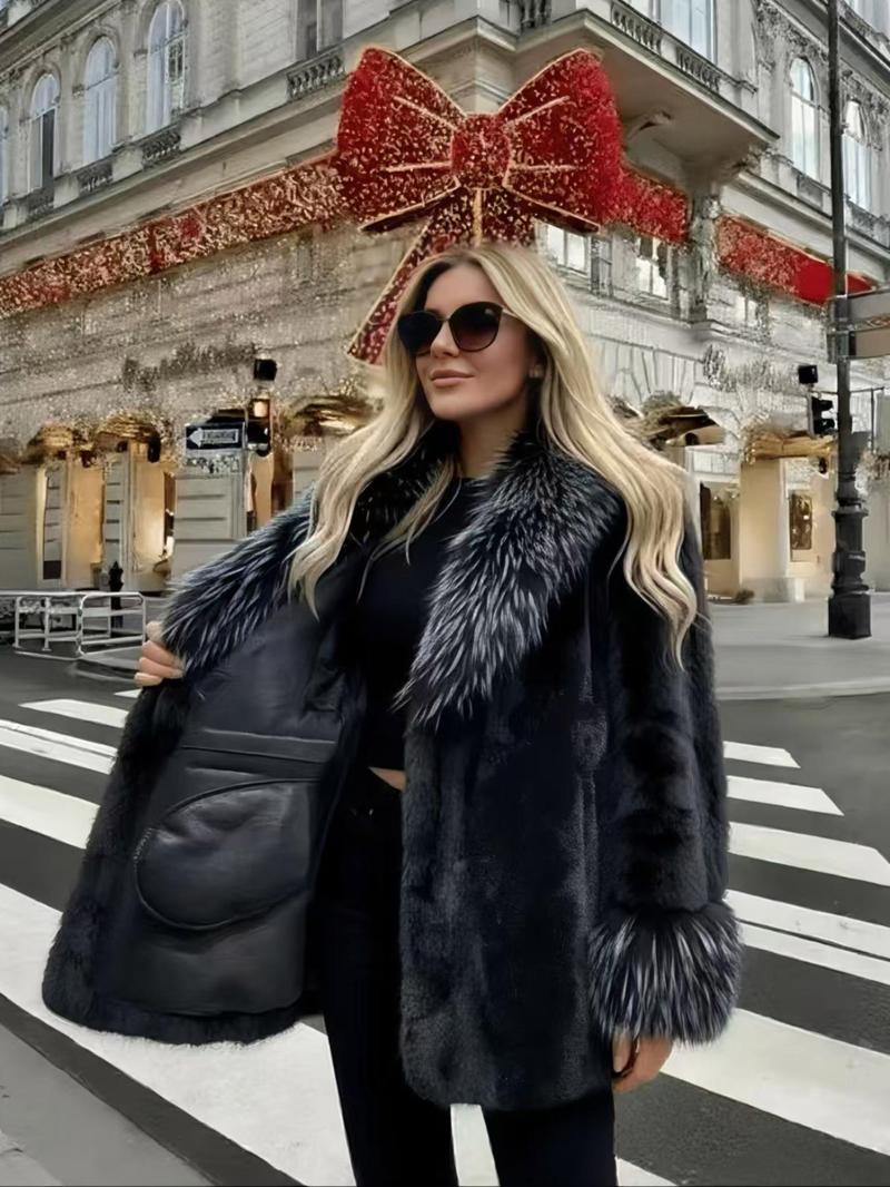 Women's Faux Fur Coat, Winter Fashion Long Sleeve Jacket, Casual Warm Outerwear, Stylish Daily Wear, Perfect for Cold Weather