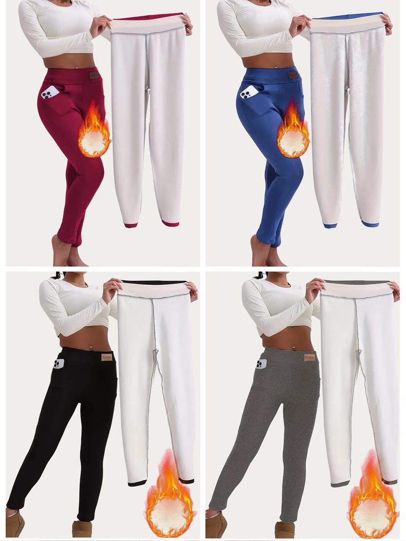 2 Pack Winter Sport Leggings High Waist Thick Wool Pants,Warm Velvet Thick Thermal Pants Fleece Legging Winter Clothes Women,For Outdoor Fitness Yoga Pants, Autumn/Winter