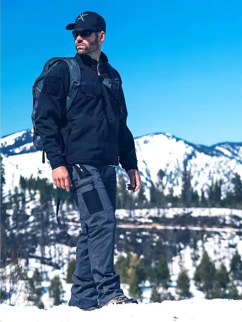 HOMUG Men's Solid Color Tactical Work Pants, with Multiple Pockets and Zipper Closures, Durable Outdoor Training Pants, Available in Multiple Colors, 230 Grams Per Square Meter Men's Set.