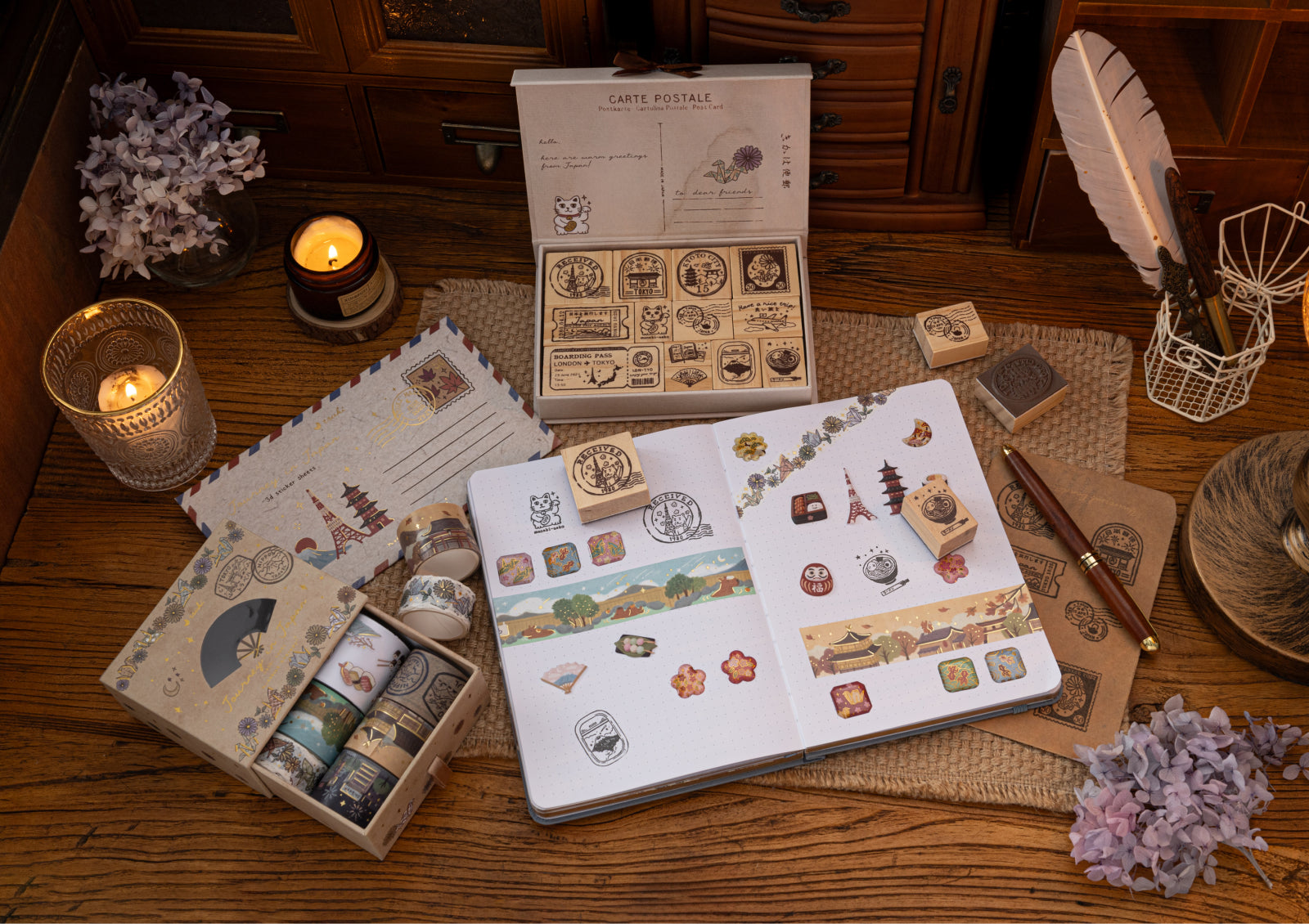 A photo of Tsuki Journey in Japan Calm Origami Trabel Notebook