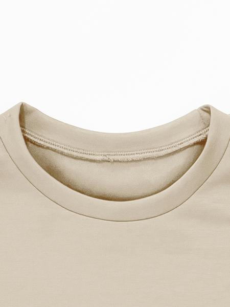 Women's Casual Solid Color Loose Long Sleeve Top & Exposed Stitches Trousers Co-ord