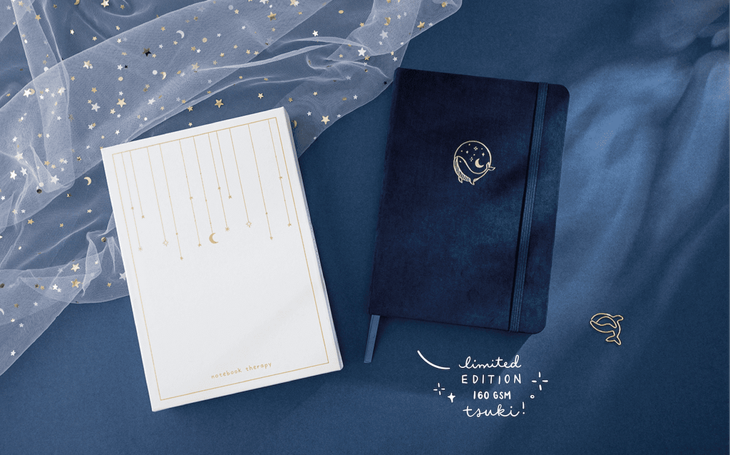 tsuki gentle giant whale notebook with box