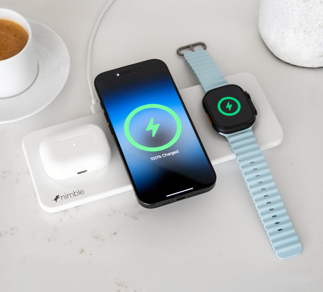 Wireless charging station with no devices being charged.