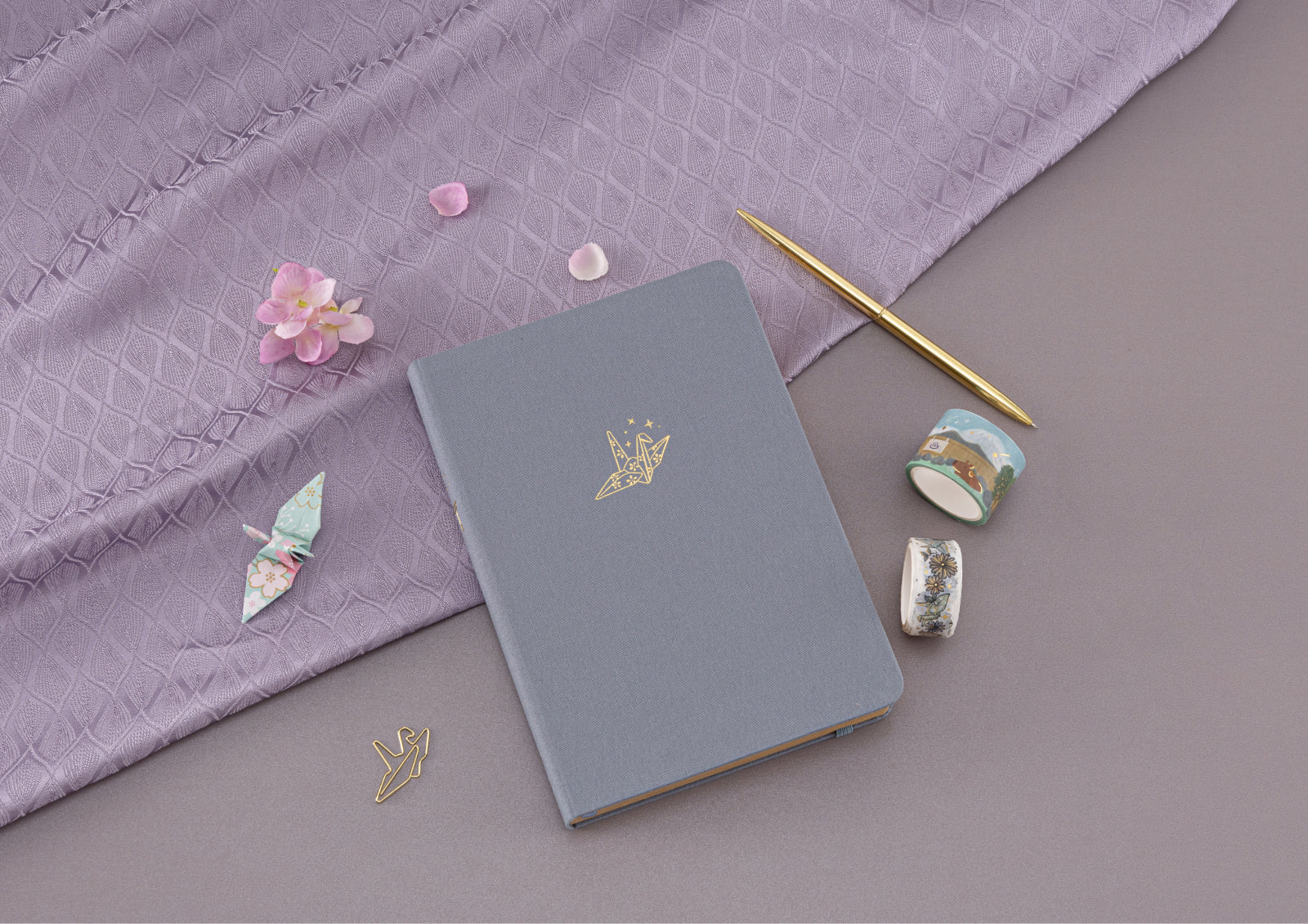 A photo of Tsuki Journey in Japan Origami Dreams Kraft Notebook