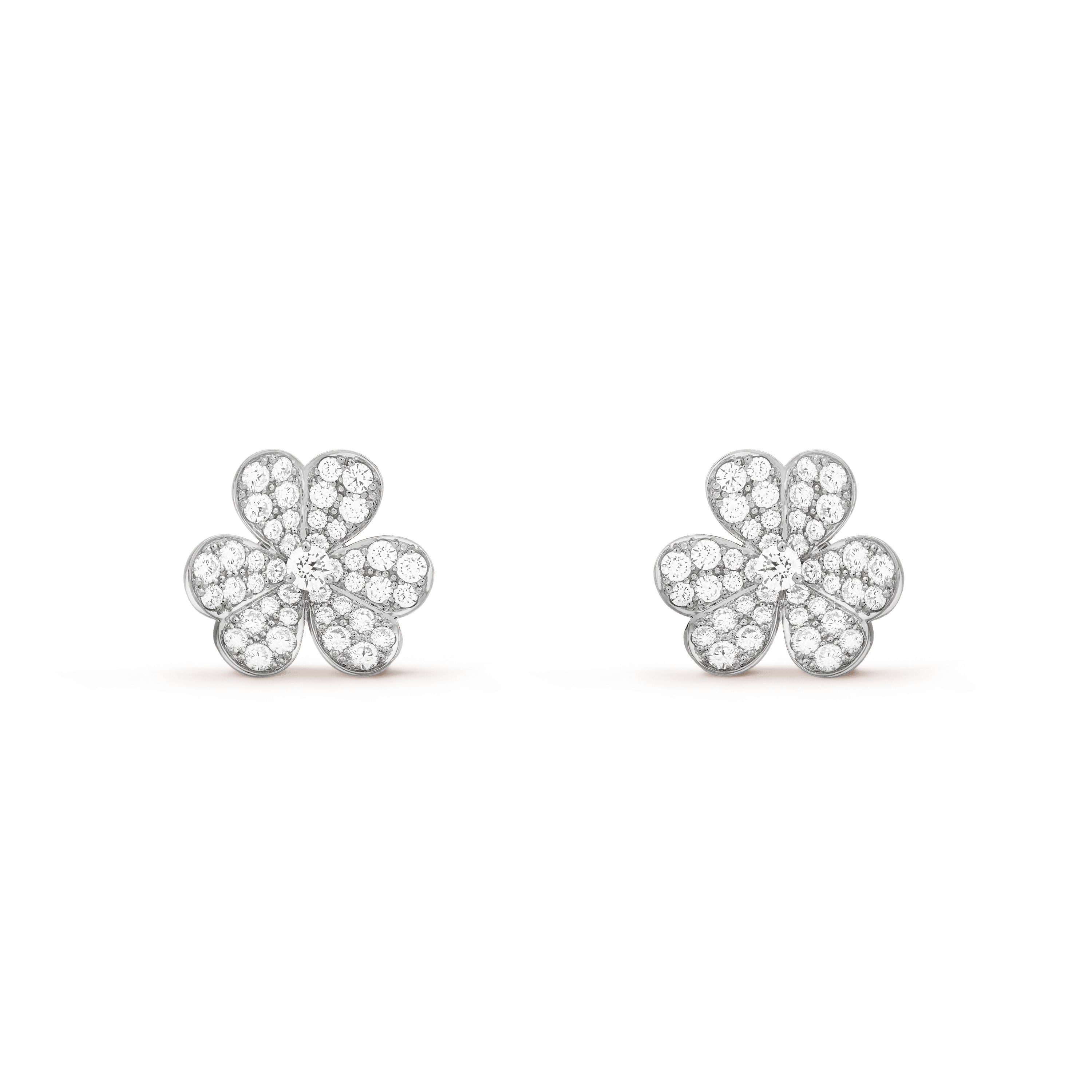 フリヴォル イヤリング、スモールモデル, ホワイトゴールド, ダイヤモンド:86 石,1.61 カラット, Front, Jewelry Earrings