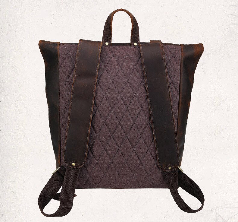 Back&nbsp;Display of Woosir Genuine Leather 17" Laptop Backpack Travel