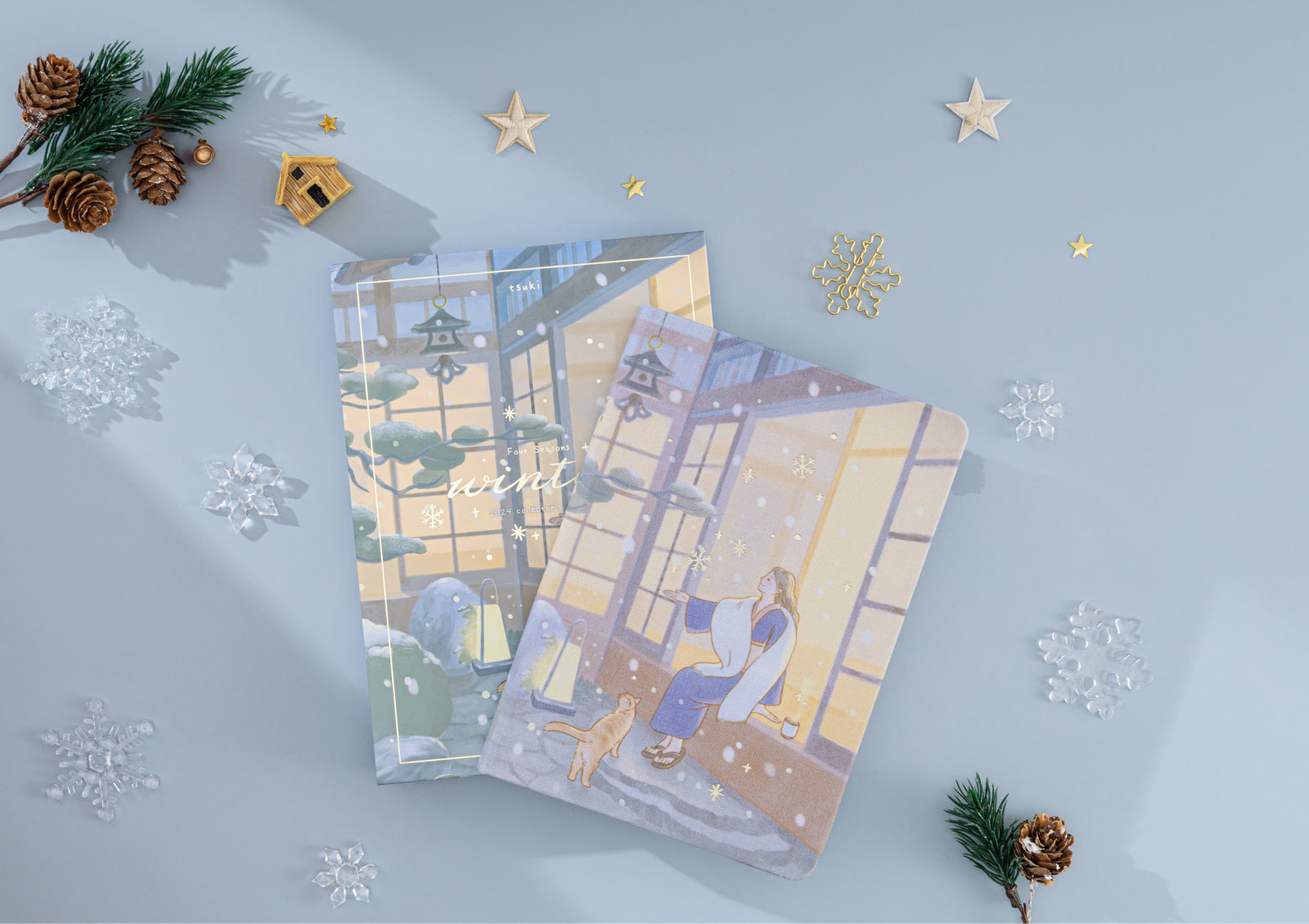 Tsuki Four Seasons: Winter Edition 2024 bullet Journal with the box and sticker