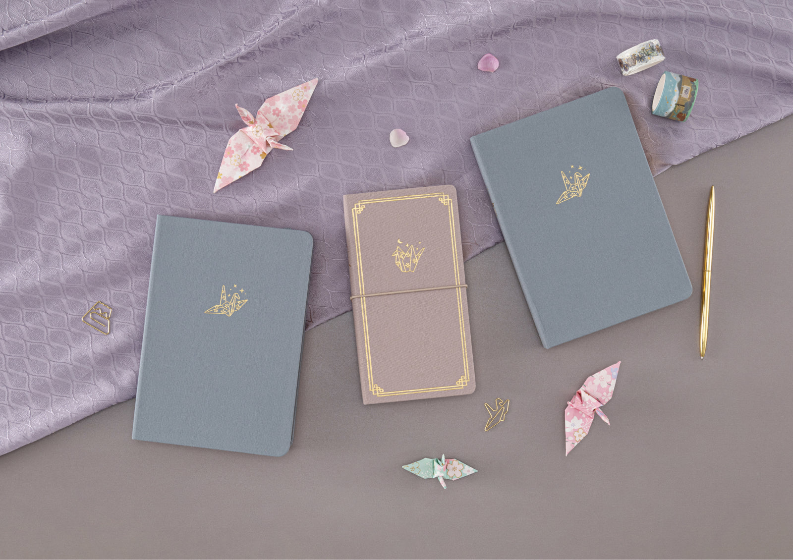 A photo of Tsuki Journey in Japan Calm Origami Trabel Notebook