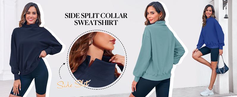 FISOEW Women's Oversized Turtleneck Sweatshirt Long Sleeve Pullover Casual Tops Womenswear Hoodie FallFreshness TikTokShopBlackFriday TikTokShopCyberMonday