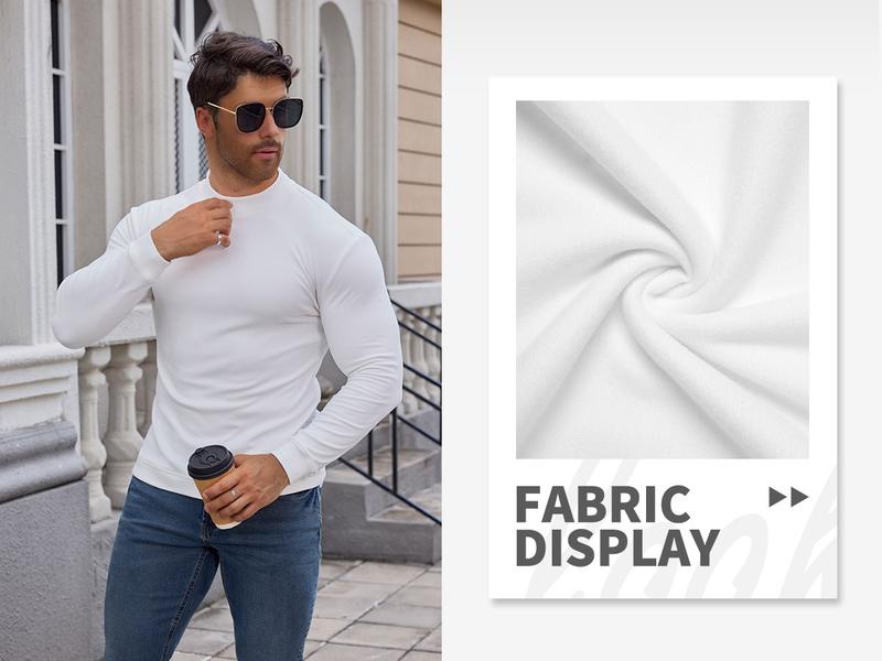 STREVATE Men's Lightweight Thermal Pullover Sweaters Undershirt Undershirt - Slim Long Sleeve Mock Neck for Cold Weather