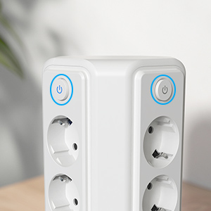 Tower power strip surge protection 12 compartments with 4 USBs