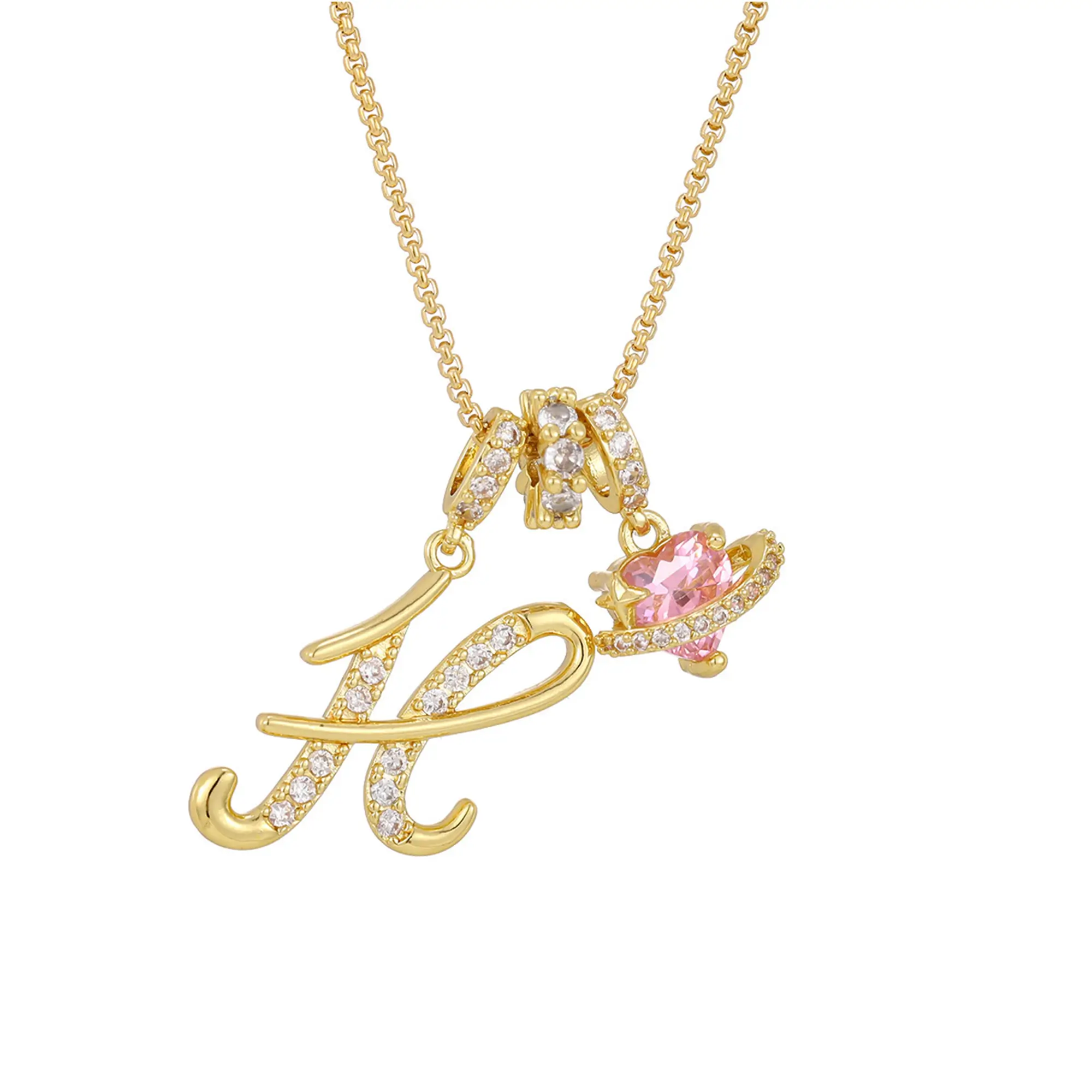 Golden Initial Necklace – Personalized A to Z Letter Pendant in 18K Gold Plating-mysite-KissLila