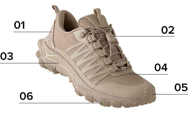 ALO Trail shoe in gravel color