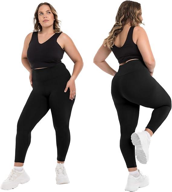 3/4/5 Pack Plus Size Leggings for Women with Pockets Stretchy XL-5XL Tummy Control High Waist Womens Leggings Workout Yoga Pants Gym Leggings in Various Colors