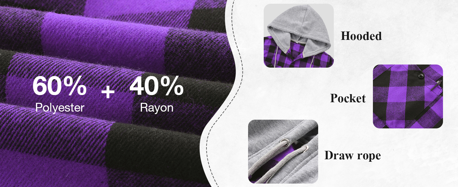 Men's Flannel Hoodie Shirts