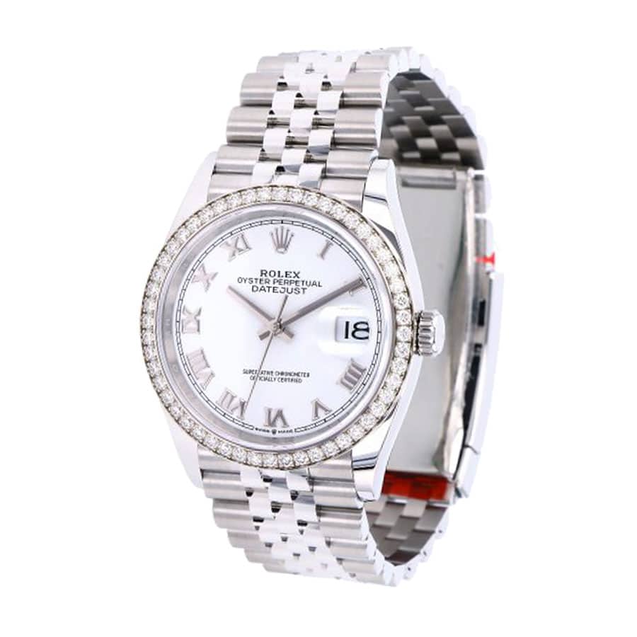 rolex datejust 36 126284rbr white roman dial