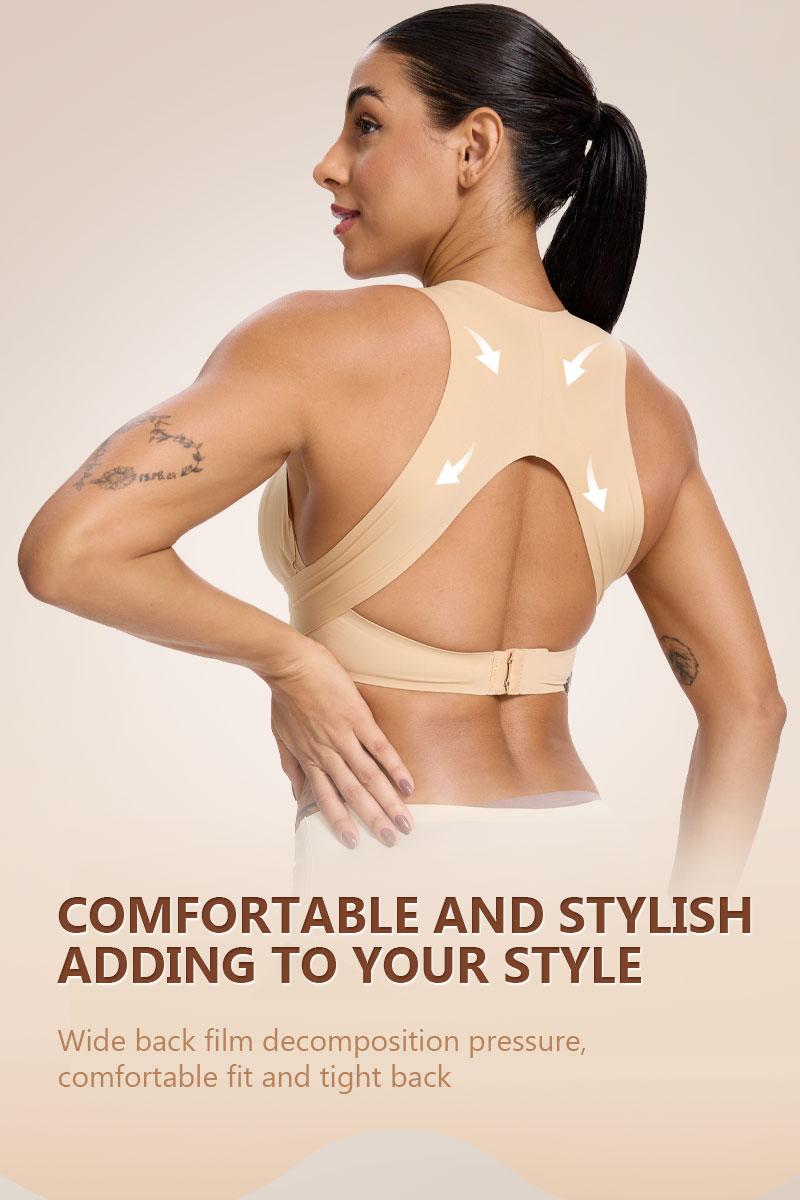 Posture Corrector Bra, 2-in-1- SupportiveShapewear for Back Pain Relief & ShoulderSupport for WomenUnderwearSeamless,Adjustable Support forBack& Shoulders Corset Shaper Sporty Waist Slimmer,Women's seamless bras, comfortable bras, Black Fit