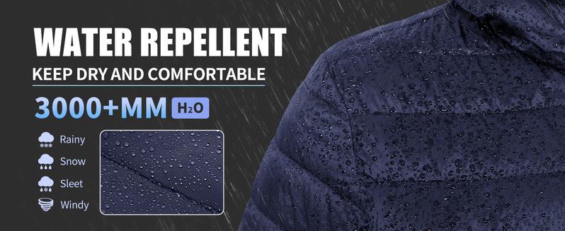 Pioneer Camp Mens Lightweight Packable Outdoor Puffer Jacket Hooded Insulated Thermal Puffy Winter Heated Jackets for Running Travle Casual Alternative Breathable Bubble Cotton Elastic Menswear Outdoor Coat