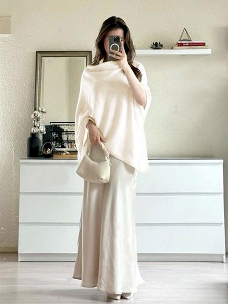 Women's Plain Loose Elegant Fashion Sweater Shawl, Fall & Winter Moderate Fabric Knit Wrap, Stylish Versatile Accessory for Ladies