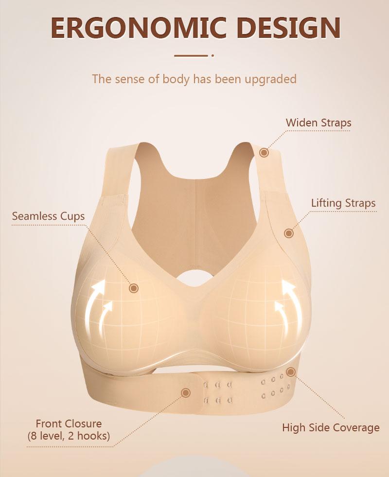 Posture Corrector Bra, 2-in-1- SupportiveShapewear for Back Pain Relief & ShoulderSupport for WomenUnderwearSeamless,Adjustable Support forBack& Shoulders Corset Shaper Sporty Waist Slimmer,Women's seamless bras, comfortable bras, Black Fit