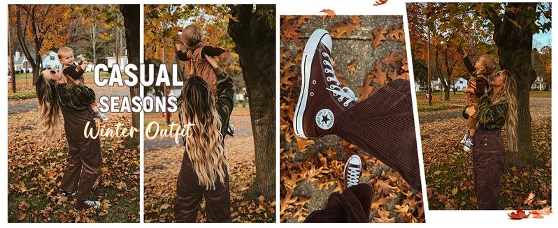 Yeokou Corduroy Overalls for Women Barrel Wide Leg Bib Corduroy Pants Women Adjustable Romper Jumpsuit with Pockets