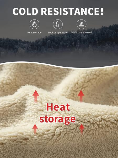 Men's Fleece Lined Casual Pants, Drawstring Waist, Zipper Pockets, Windproof Thick Fabric, Fall & Winter Outdoor Wear Men's Fleece Lined Casual Pants, Drawstring Waist, Zipper Pockets, Windproof Thick Fabric, Fall & Winter Outdoor Wear