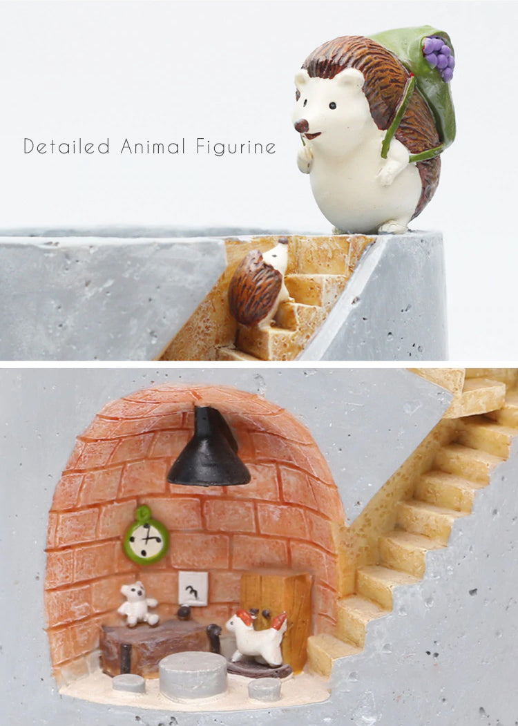 tiny animal home plant pot
