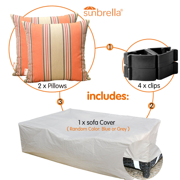 Ovios Patio Backyard outdoor PE rattan wicker sofa couch