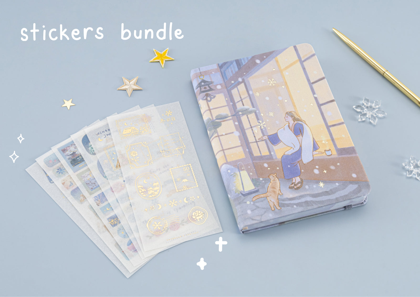 Tsuki Four Seasons: Winter Edition 2024 bullet Journal with the box and sticker