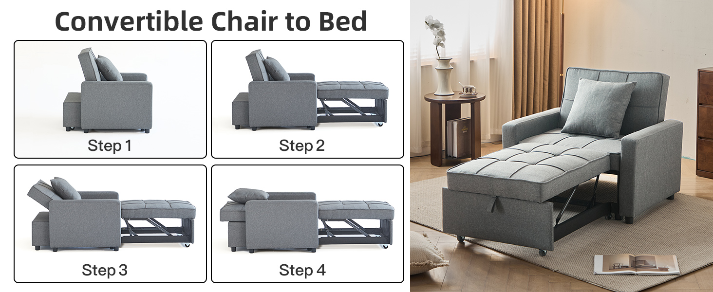 3-in-1 Convertible Chair Bed