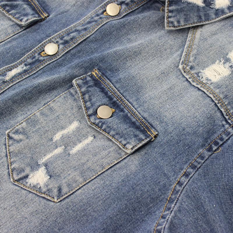 VICTORIOUS Distressed Denim Shirt – Heavyweight Button-Up with Pockets