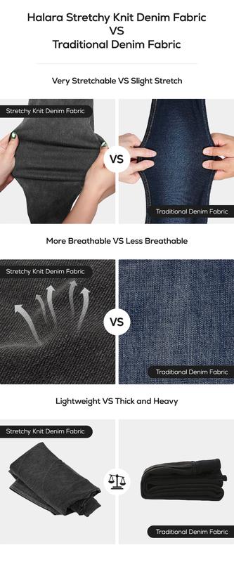 Halara Flex™ High Waisted Stripe Wide Leg Flowy Washed Casual Jeans with Pockets