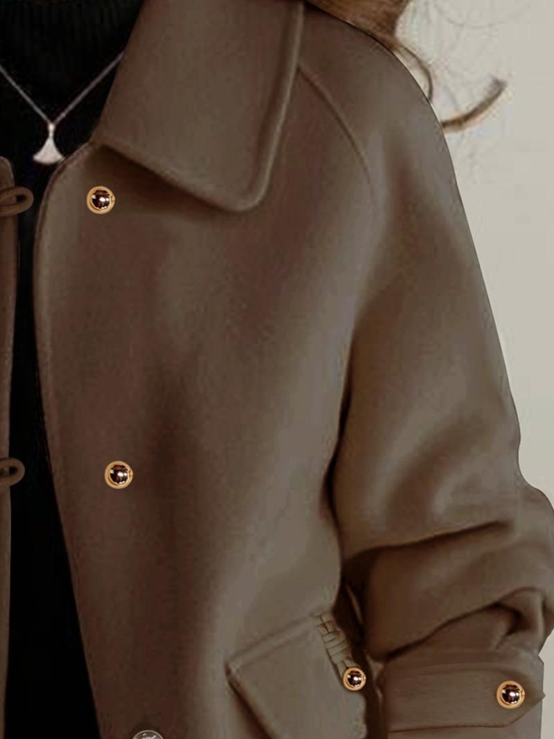 French Fashion Women's Autumn Winter Thicken Woolen Coat, Ladies Short Jacket, Elegant Casual Loose Double-Sided Floral Tweed Outerwear