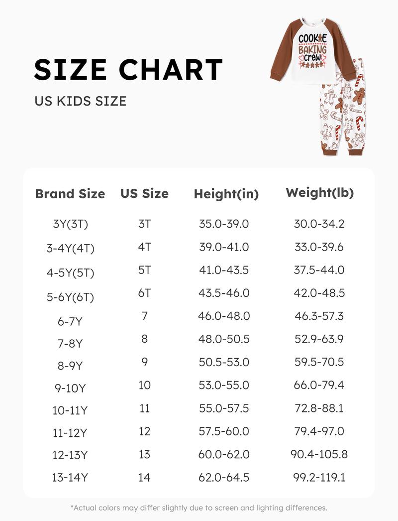 PatPat Christmas Pajamas Soft & Stretchy Family Matching  Long Sleeve Sets Cookie Baking Crew Patterned Sleepwear for Women Men Couples Adult Kids,Cute Pajama,Cozy Pajamas ,Flame Resistant,autumntok,wintertok,BFCM Early Bird