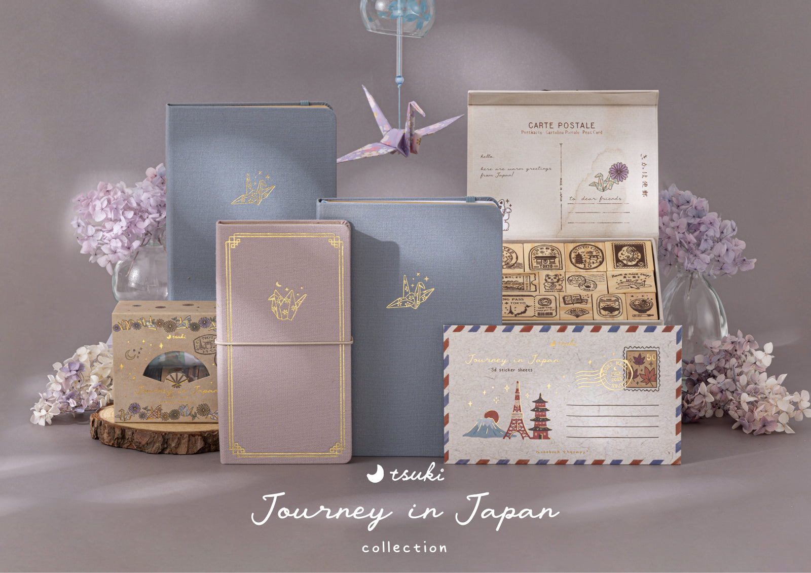 A photo of Tsuki Journey in Japan Calm Origami Trabel Notebook