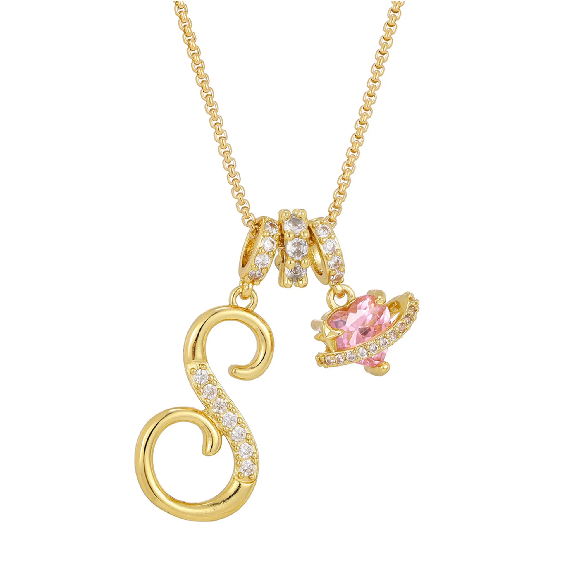 Golden Initial Necklace – Personalized A to Z Letter Pendant in 18K Gold Plating-mysite-KissLila