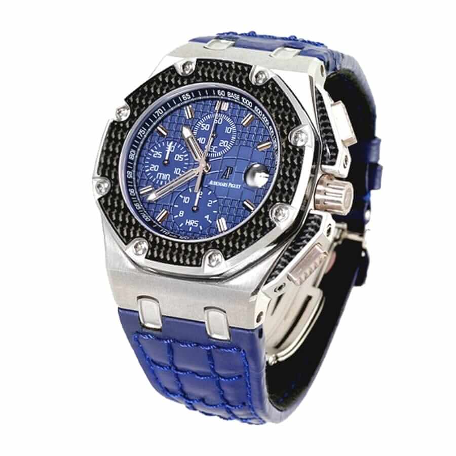 audemars piguet royal oak offshore juan pablo montoya 26030po oo d021in 01 titanium blue replica