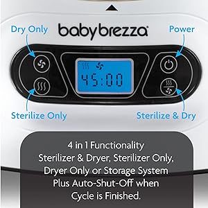 4 in 1 functionality - sterilize & dry, sterilize only, dry only, or storage only